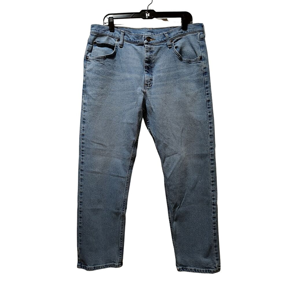 Wrangler Jeans Men's 36x30 Straight Blue Stretch Denim 1097FXVBT